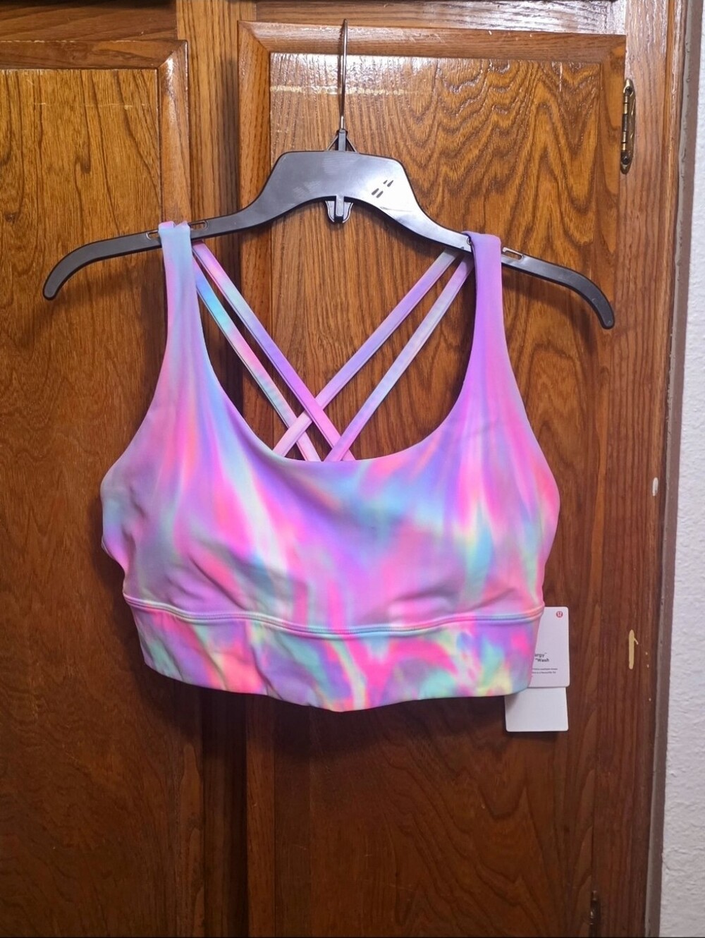 NWT Lululemon Energy Longline Bra in Psychedelic Wash Multi colorway Size 14